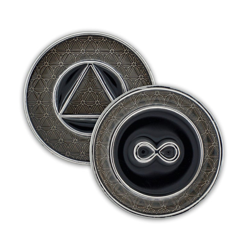 Infinity Sobriety Chip Thick Triplate AA Coin Alcoholics Anonymous Recovery Gift Token